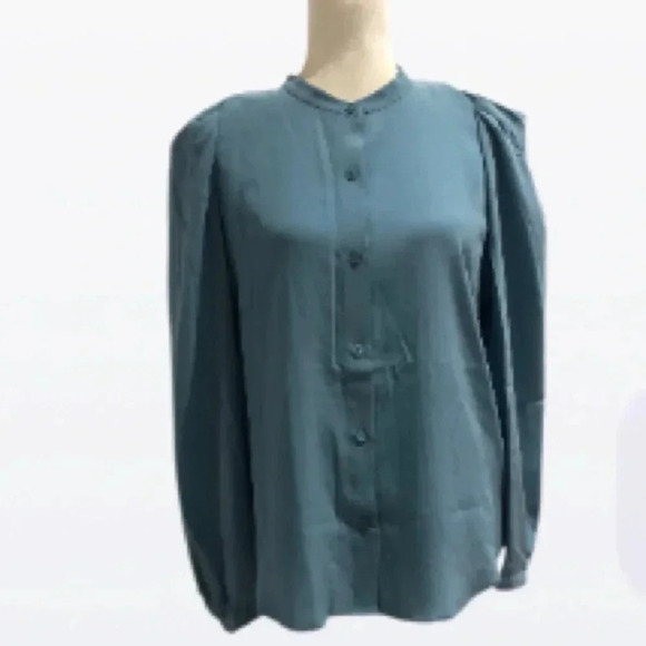 Joie Eldridge Adriatic Blue silk top Large New with Tags - Picture 1 of 8